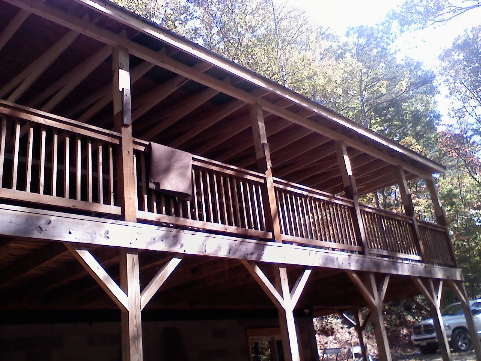 Timber framing under a new elevated porch and deck — Roof Leak Repair in Gloverville by Roofing Brothers